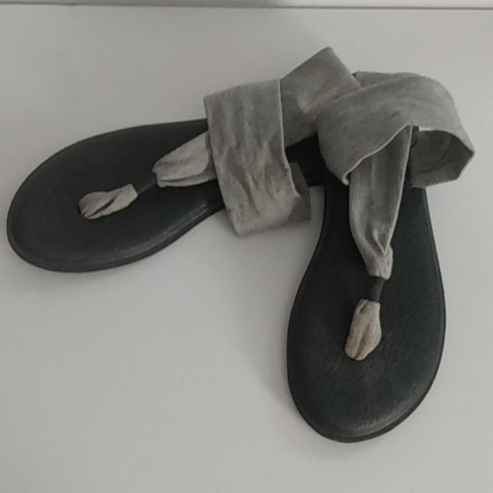 Sanok Women's Sling Wedge Sandals / Flip Flops Size 10 Gray 🩶